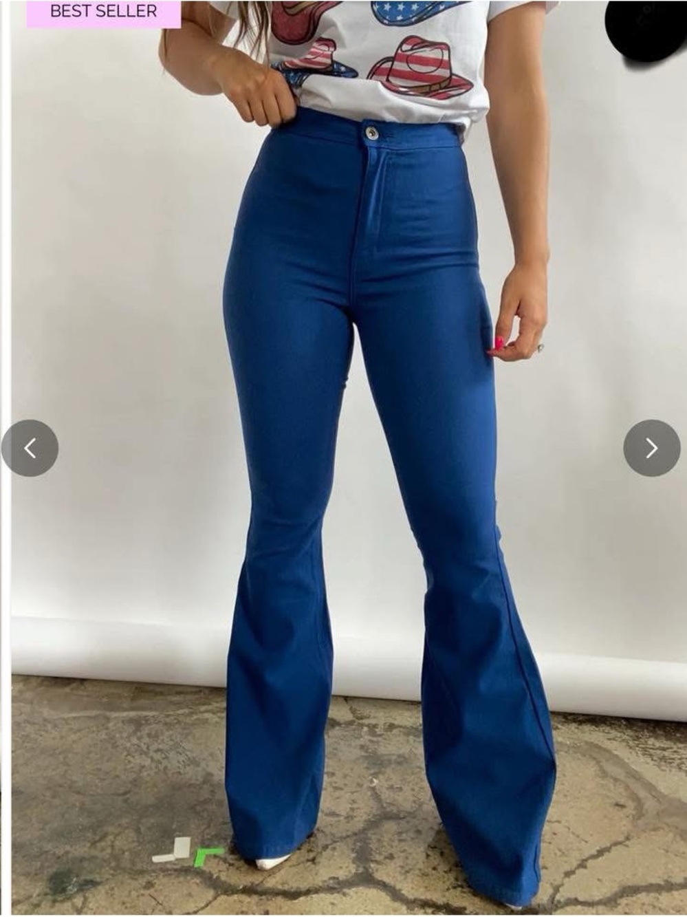 High-Rise Wide Leg Pants in Royal Blue